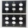 (2) Two Triple Gang Wall Plate for Six XLR Male/Female "D" Stainless Steel view 2