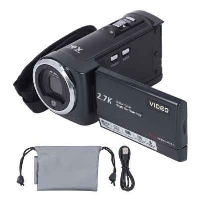 GOWENIC 2.7K Video Camera Camcorder, QHD 50MP Video Camera for, 16X Digital Zoom, 270 Rotation Screen Video Recorder Webcam, Recording While Charging,128G (64GB)
