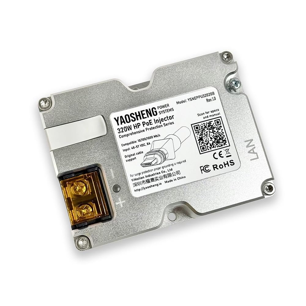 YAOSHENG 320W PoE Injector for Starlink HP (Starlink High Performance)