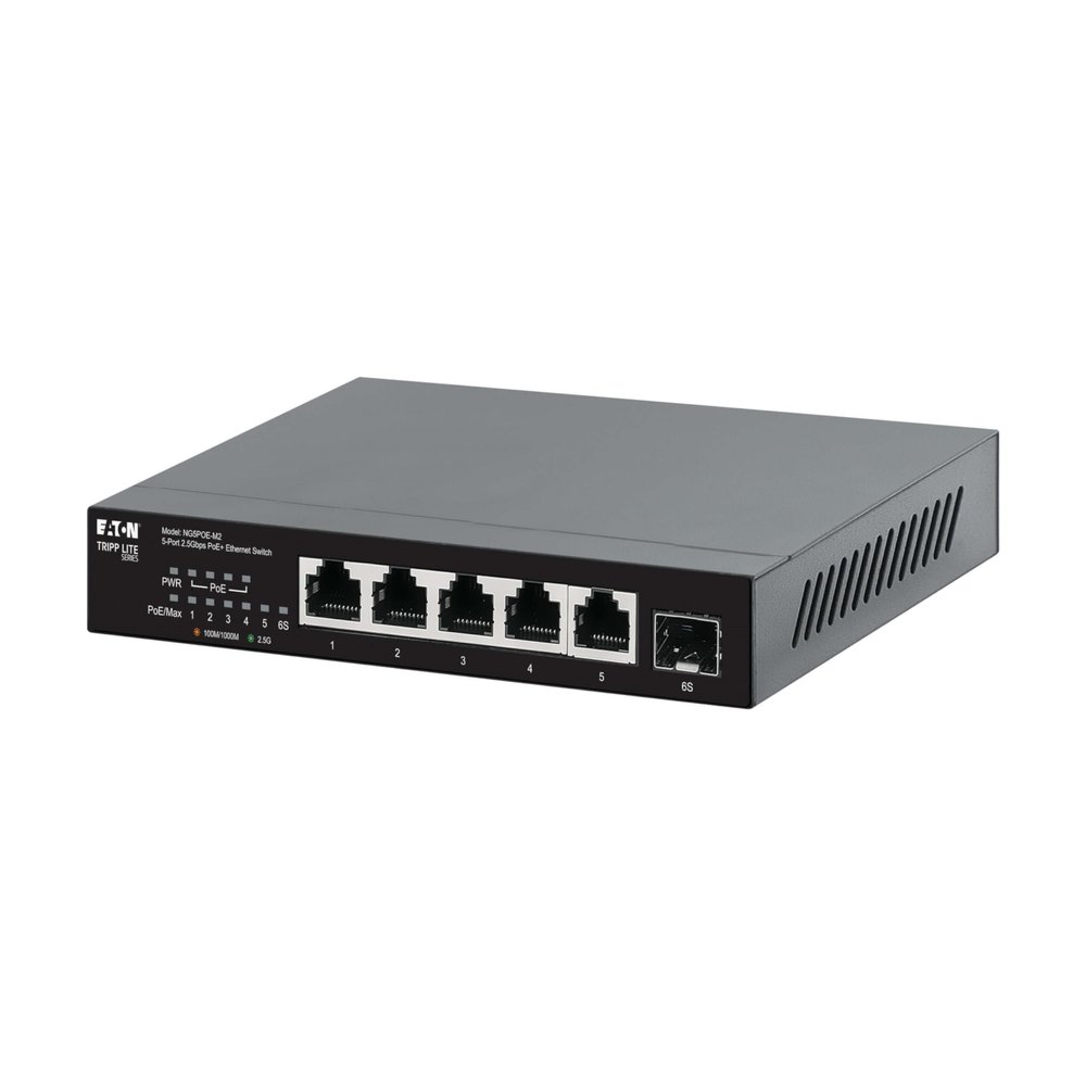Tripp Lite 2.5 Gbps 5-Port Desktop Unmanaged Gigabit Ethernet Network Switch with PoE+, 70W, Metal Enclosure, Plug-and-Play, TAA Compliant, Wall Mount Option, Status LEDs, 3-Year Warranty (NG5POE-M2)