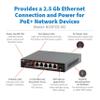 Tripp Lite 2.5 Gbps 5-Port Desktop Unmanaged Gigabit Ethernet Network Switch with PoE+, 70W, Metal Enclosure, Plug-and-Play, TAA Compliant, Wall Mount Option, Status LEDs, 3-Year Warranty (NG5POE-M2) view 3
