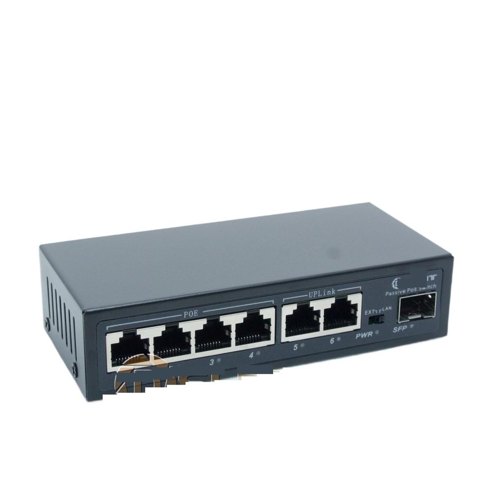 P98LJZQ 4POE 1SFP 2UpLink Gigabit 7 Ports Passive PoE Switch Injector Ethernet