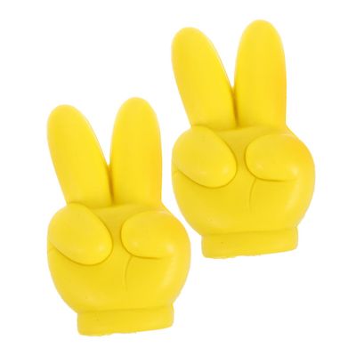 SEWOART 2pcs Yellow Car Antenna Topper Creative Exterior Decoration for Vehicles Unique Pu Material Cute Car Accessory Bright Weather-Resistant Antenna