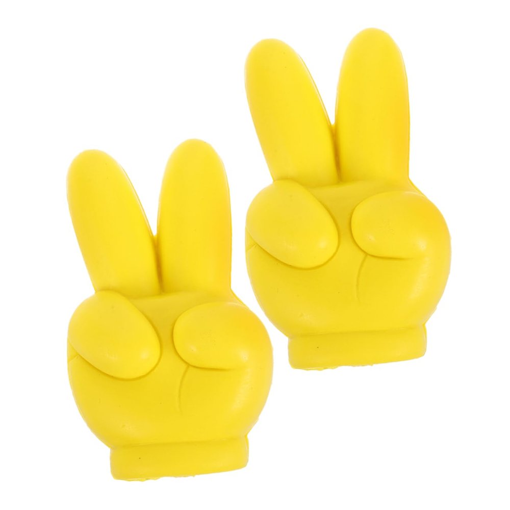 SEWOART 2pcs Yellow Car Antenna Topper Creative Exterior Decoration for Vehicles Unique Pu Material Cute Car Accessory Bright Weather-Resistant Antenna