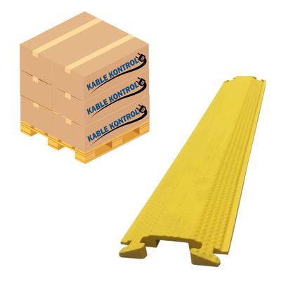 Kable Kontrol Drop Over Floor Cord Cover  36 Inch Long 1 Channel Cable or Wire Protector  20 Pcs Bulk Pack - Rubber Ramp for Indoor and Outdoor Use  Yellow