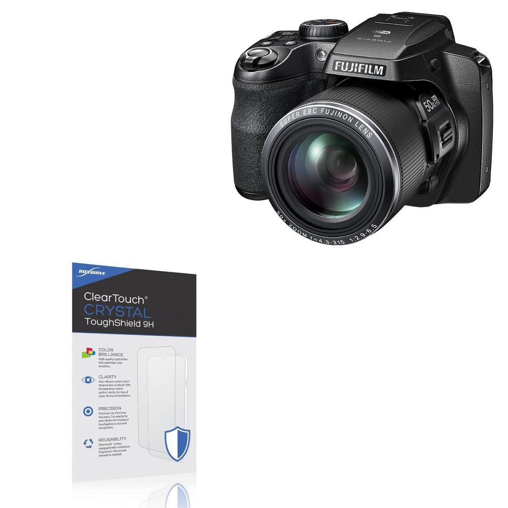 BoxWave Screen Protector Compatible With Fujifilm FinePix S9900W - ClearTouch Crystal ToughShield 9H (2-Pack), Clear 9H Tough Flexible Film Screen Protector