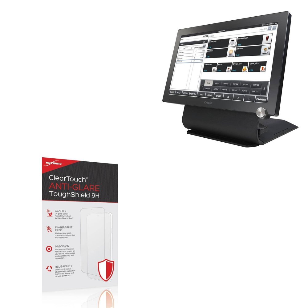 BoxWave Screen Protector Compatible With Casio V-R7000 - ClearTouch Anti-Glare ToughShield 9H (2-Pack), Anti-Glare 9H Tough Flexible Film Screen Protector