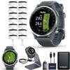 Garmin Approach S44 Essential Golf GPS Smartwatch with CT10 Full Set | AMOLED Display | On-Course Features with 14 Sensor Club Tracking and Signature Series Power Bundle | Twilight Silicone Band view 1