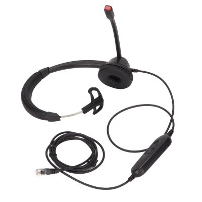 LICAEVEY RJ9 Single Ear Headset,Cell Phone Headset Customer Service Headset Fixed Line VOIP Phone Headset with Mic Mute Speaker Volume Adjustment for Telemarketing Call Center