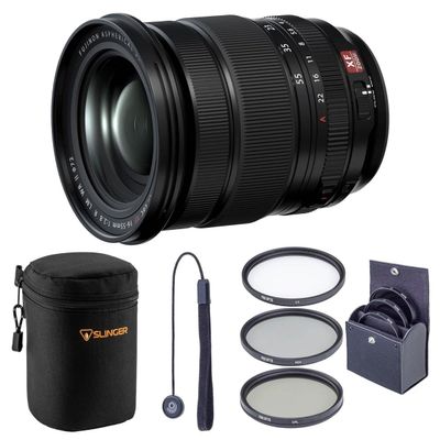 Fujifilm XF 16-55mm f/2.8 R LM WR II Lens Bundle with 72mm Digital Essentials Filter Kit, Slinger Soft Lens Case, Cap Tether & Cleaning Kit, Fujifilm 1-Year Limited Warranty