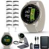 Garmin Approach S50 Golf GPS Smartwatch with Approach CT10 Full Set | AMOLED Display | On-Course Features with 14 Sensor Club Tracking and Signature Series Power Bundle | Cream Gold with Ivory Band view 1