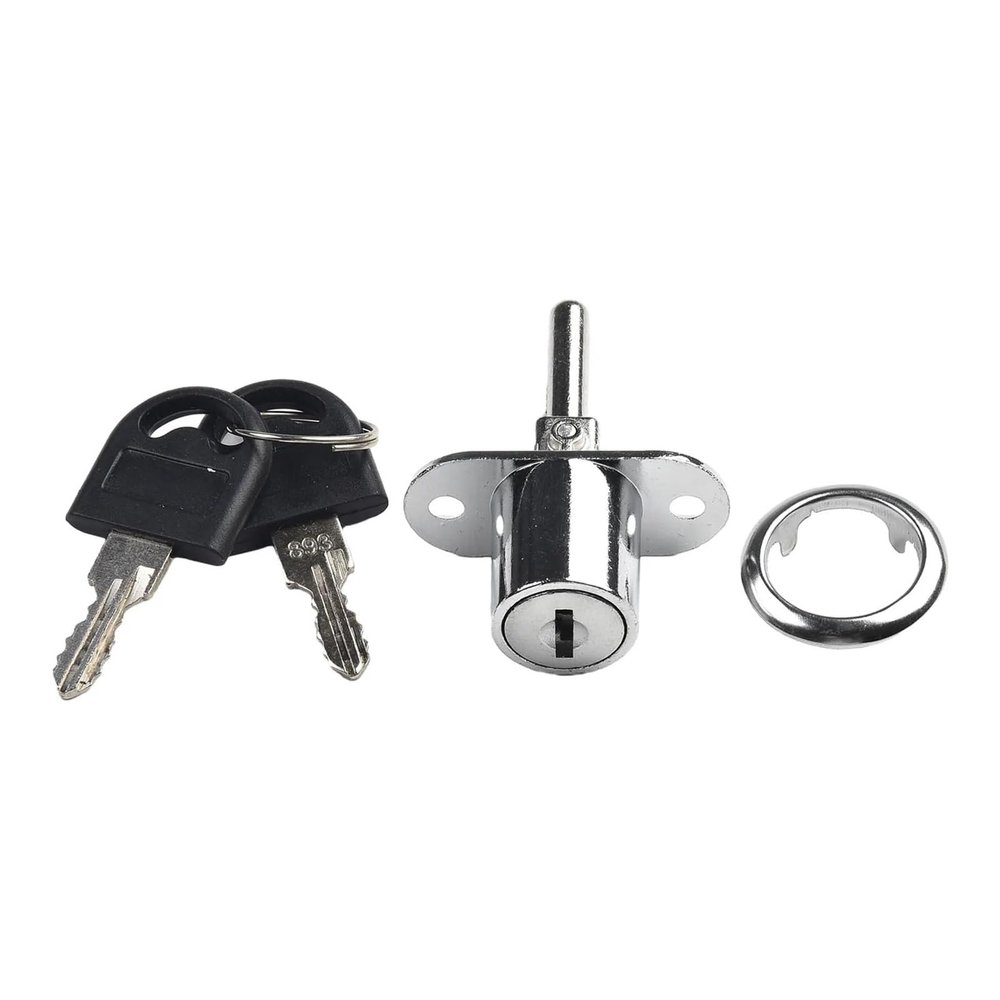 QXCIVR 16/19mm Cabinet Lock Zinc Alloy Furniture Desk Draw Pedestal Lock Office Home Filing Cabinet Lock with 2 Keys(Silver 19mm)