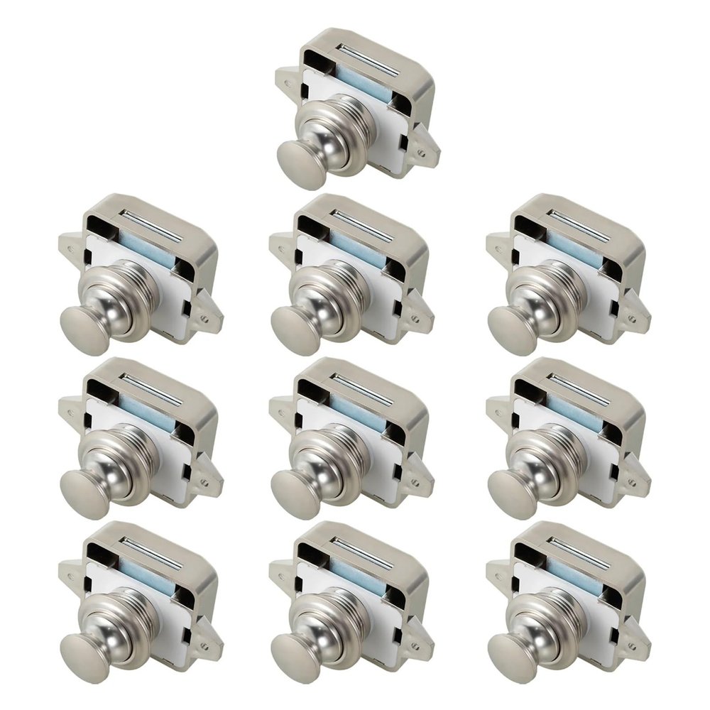 QXCIVR 5/10pcs 26mm Camper Car Push Button Latch Locks, Cabinet Lock Door RV Catch Knobs Furniture Drawer Locks Furniture Hardware(White 10pcs 26mm)