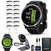 Garmin Approach S44 Essential Golf GPS Smartwatch with CT10 Full Set | AMOLED Display | On-Course Features with 14 Sensor Club Tracking and Signature Series Power Bundle | Black Silicone Band view 1