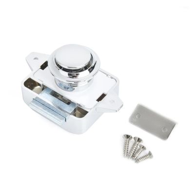 QXCIVR 20 Pieces RV Lock Push Lock for Camper Car RV Yacht Push Locks Furniture Cabinet Door Lock Hardware Safety Drawer Lock(Carlock001-chrome)
