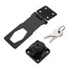 QXCIVR Zinc Alloy Keyed Hasp Lock Punch-Free Burglarproof Home Office Security Buckle Shed Cupboard Drawer Cabinet Wooden Door Lock(2.5 inch-Black) view 1