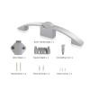 QXCIVR 5PCS Camper Car Push Lock with Handle RV Boat Home Cabinet Drawer Latch Button Locks Furniture Handle Hardware(Brushed Silver 128mm) view 4