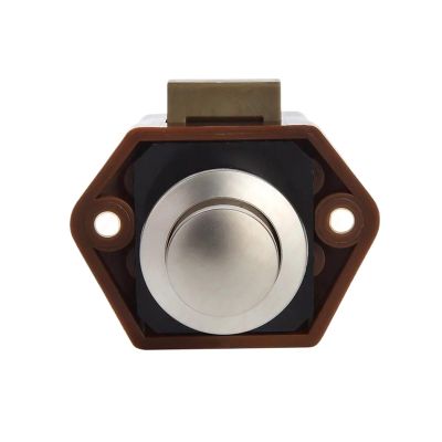 QXCIVR 10PCS Camper Car Push Lock 20mm/26mm RV Caravan Boat Motor Home Cabinet Drawer Latch Button Locks for Furniture Hardware(Small Brown)