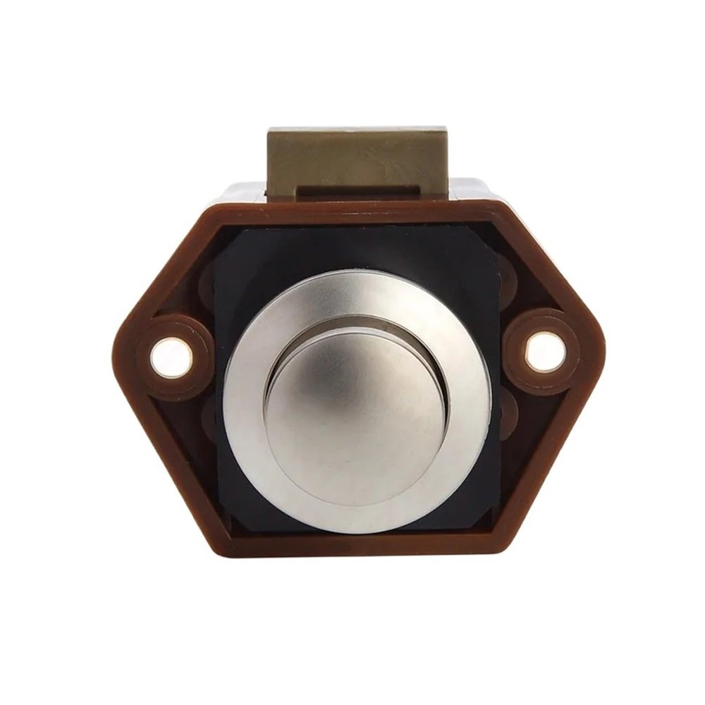 QXCIVR 10PCS Camper Car Push Lock 20mm/26mm RV Caravan Boat Motor Home Cabinet Drawer Latch Button Locks for Furniture Hardware(Small Brown)