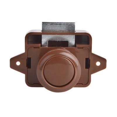 QXCIVR 10PCS Camper Car Push Lock 20mm/26mm RV Caravan Boat Motor Home Cabinet Drawer Latch Button Locks for Furniture Hardware(Big Brown)