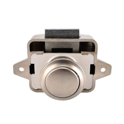 QXCIVR 10PCS Camper Car Push Lock 26mm RV Caravan Boat Motor Home Cabinet Drawer Latch Button Locks for Furniture Hardware(Pearl nikel)