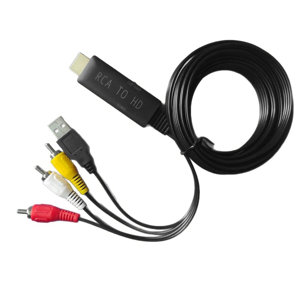 ZIRANU HDTV to 3RCA Cable Converters 3RCA Cable Composite HDTV Converters Adapter 1080P Output Switcher for Consoles