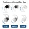 3 Pairs Replacement Eartips Silicone Ear Buds Tips S/M/L 3 Size Earbud Tips Set Compatible with Bose QC20 QC20i QC30 IE2 SoundSport IE3 SIE2i Earphone Rubber Ear Tips (White) view 4
