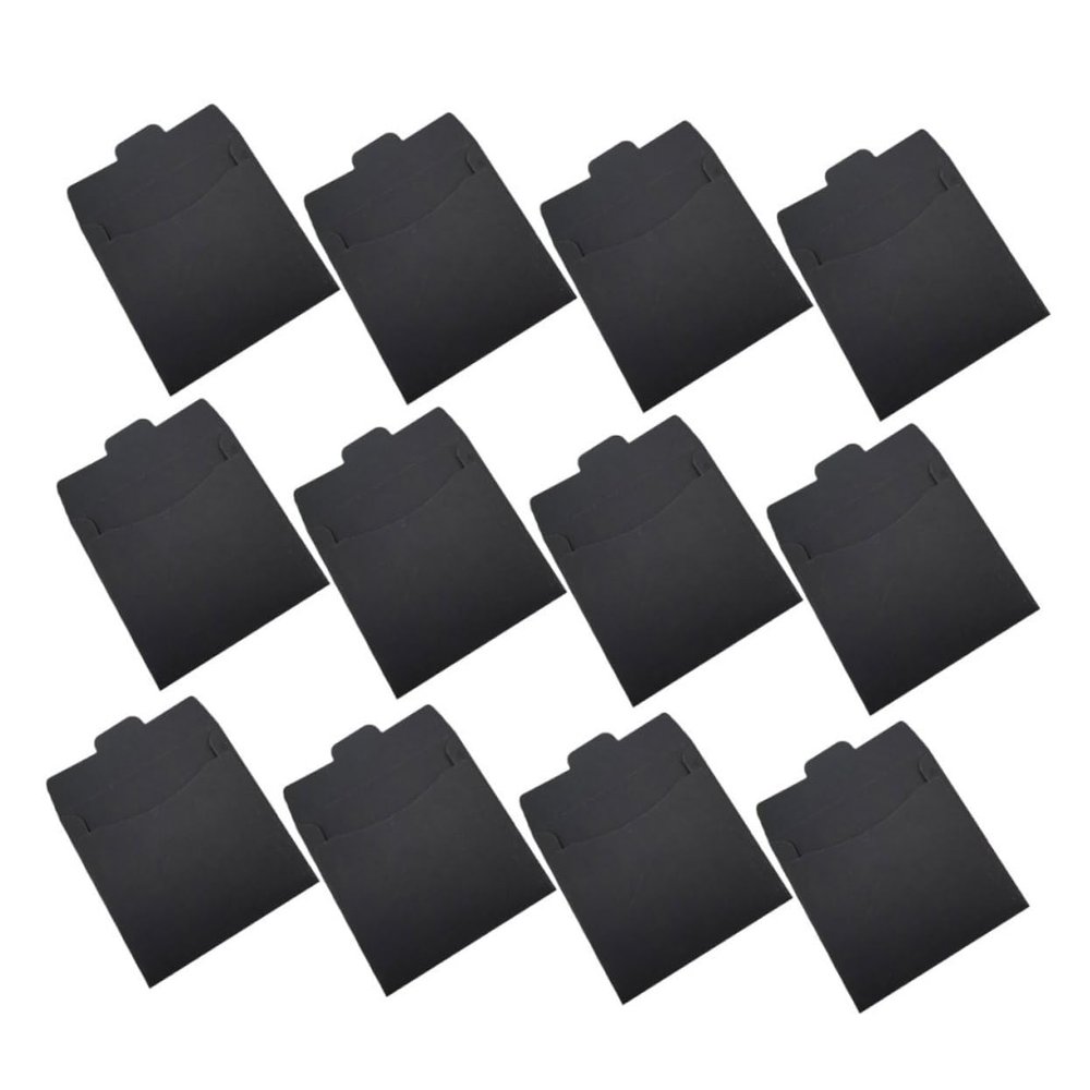 COHEALI 100pcs Cd Envelopes Durable Paper Cd Sleeves for Versatile Storage Black Cardboard Packaging Simple Design for Home and Travel Use