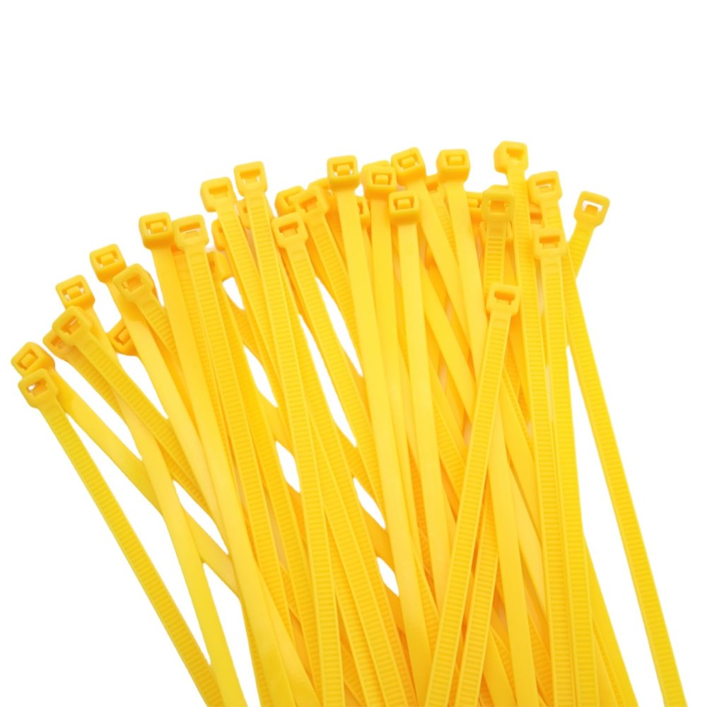 Aroono 8 inch Zip Ties-0.14" Width, 250 PCS Wire Ties with 40lbs Strength, Self-Locking Nylon Cable Ties, UV Resistant, High/Low Temperature Resistant, for Home, Office, Fencing, and Gardening-Yellow
