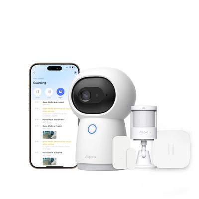 Aqara Camera Protect Kit Y100-4 Piece Wireless Home Security System with 2K Camera Hub G3, 3 Smart Sensors, HomeGuardian, Local Automation & 24/7 Alerts, Supports HomeKit, Google Home, Alexa