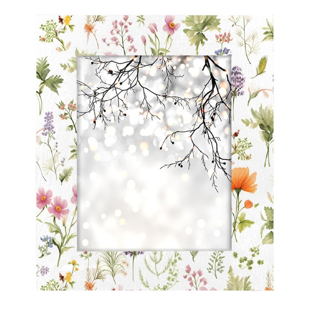 OSAM SPACE Flowers Plant Art 8x10 Inch Picture Frames Decorative Photo Frame for Wall Hanging or Tabletop Display Acrylic Digital Picture Frame for Home Office Hotel