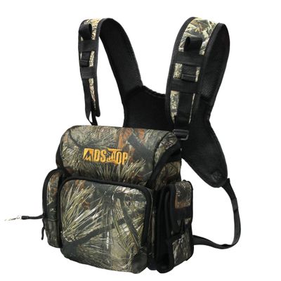 MDSTOP Binocular Harness Chest Pack, Bino Case with Rangefinder Pouch, Bino Harness, Binocular Chest Pack, Bino Bag for Bird Watching,Hunting,Hiking,Shooting (Pine Needle Camo)