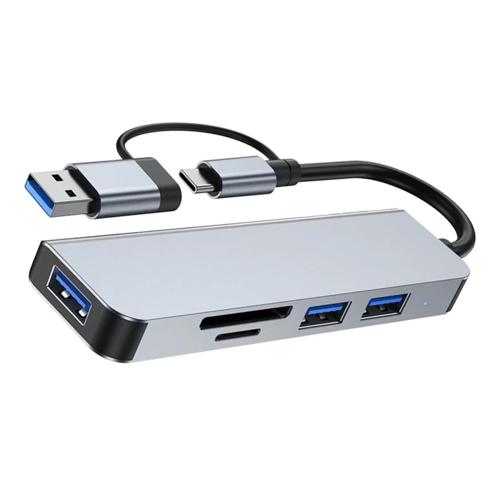 Angoily USB Port Expander Hub Port Multi-Function USB Adapter Card Reader for Fast Data Transfer Compact Design for Laptops