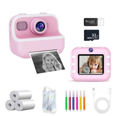 Instant Camera,Dual-Lens Kids Camera Instant Print for Boys Girls Christmas Birthday Gifts, 1080P Portable Camera,32GB Card,Toddle Toy for Age 4-12 Years