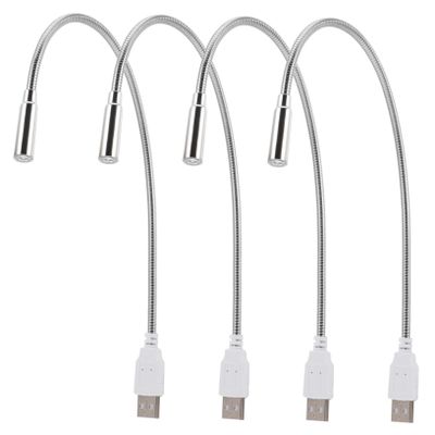 Angoily 4pcs Keyboard Light Night Lamp Reading Light Portable Eye Protection Metal Gooseneck for Office Cafe Living Room Bed