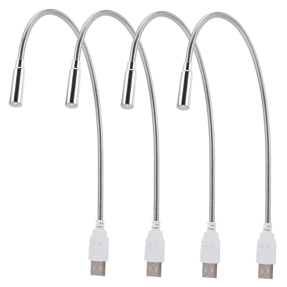 Angoily 4pcs Keyboard Light Night Lamp Reading Light Portable Eye Protection Metal Gooseneck for Office Cafe Living Room Bed