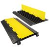 5 Channel 2 Pack Cable Protector Ramp Traffic Wire and Hose Ramp Cord Cover Heavy Duty Channels 18,000 lbs Load Capacity Cable Wire Ramp Speed Bump Driveway Cable Ramp Protective Cover view 1