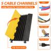 5 Channel 2 Pack Cable Protector Ramp Traffic Wire and Hose Ramp Cord Cover Heavy Duty Channels 18,000 lbs Load Capacity Cable Wire Ramp Speed Bump Driveway Cable Ramp Protective Cover view 2