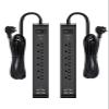 2 Pack Surge Protector Power Strip with 6 Outlets 4 USB Ports (2 USB C) 15-Foot Extension Cord Flat Plug 900 Joules 15A Circuit Breaker Wall Mount Desk USB Charging Station for Home Office view 1