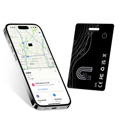 Wallet Tracker Card, Rechargeable Bluetooth Tracker with Apple Find My iOS Only Thin Wallet Finder GPS Tracker IP65 Waterproof Item Locator for Luggage, Keys, Bags, Passports and More