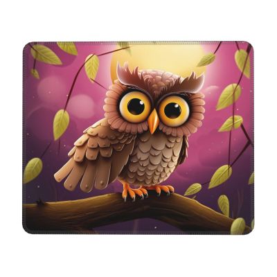 Owl Mousepad with Anti-fray Stitching, Comfortable Gaming Mousepad with Non-Slip Rubber Base, Waterproof Computer Mousemat Washable Mousepads for Laptop 7 x 8.6 in