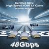 Fiber Optic HDMI 2.1 Cable(24.6ft), High Speed 48Gbps Active Optical HDMI Cable[8K@60Hz 4K@120Hz, Dynamic HDR,eARC, HDCP 2.2&2.3,3D], Compatible with Projector,Game Console,Computer,TV,Monitor etc view 4