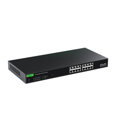 Y0S3QZ1 16 Port 2.5G Intelligent Network Management Switch with 2 10G SFP+Slots, Easy to Perform Web Management Through Link Aggregation/VLAN/QoS/DHCP Clients(EU Adapter)