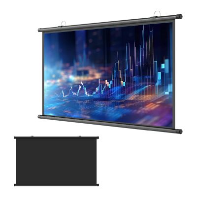 30-72 Inch Drop Down Projector Screen, 16:9 4K HD Ceiling Wall Mount Projection Screen Office Home Theater Movie, Easy Roll Up, Wrinkle-Free Portable Projector Screen for Home Cinema Office Classroom(