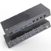 D3LX0Z1 8K DisplayPort KVM Switch 2 Monitor 4 Computer,KCEVE Dual Monitor KVM Switch DP USB3.0,Support 4k@144Hz,for 4 PC Share 2 Display(4 in 2 Out) view 2