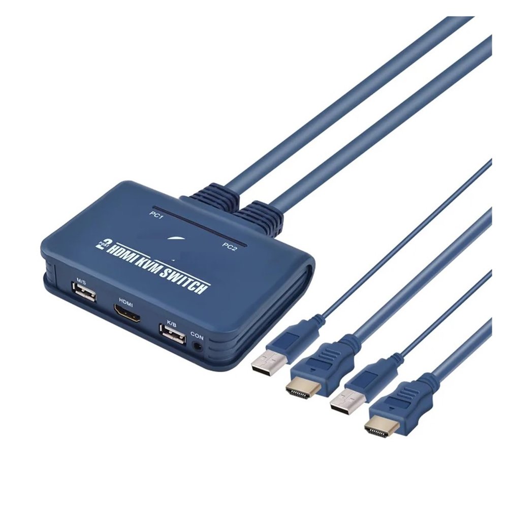 D3LX0Z1 KVM Switch with Cable Support Multiple System Two Computers Share A Set of Keyboard Mouse Displays 2 Ports HDMI Converters