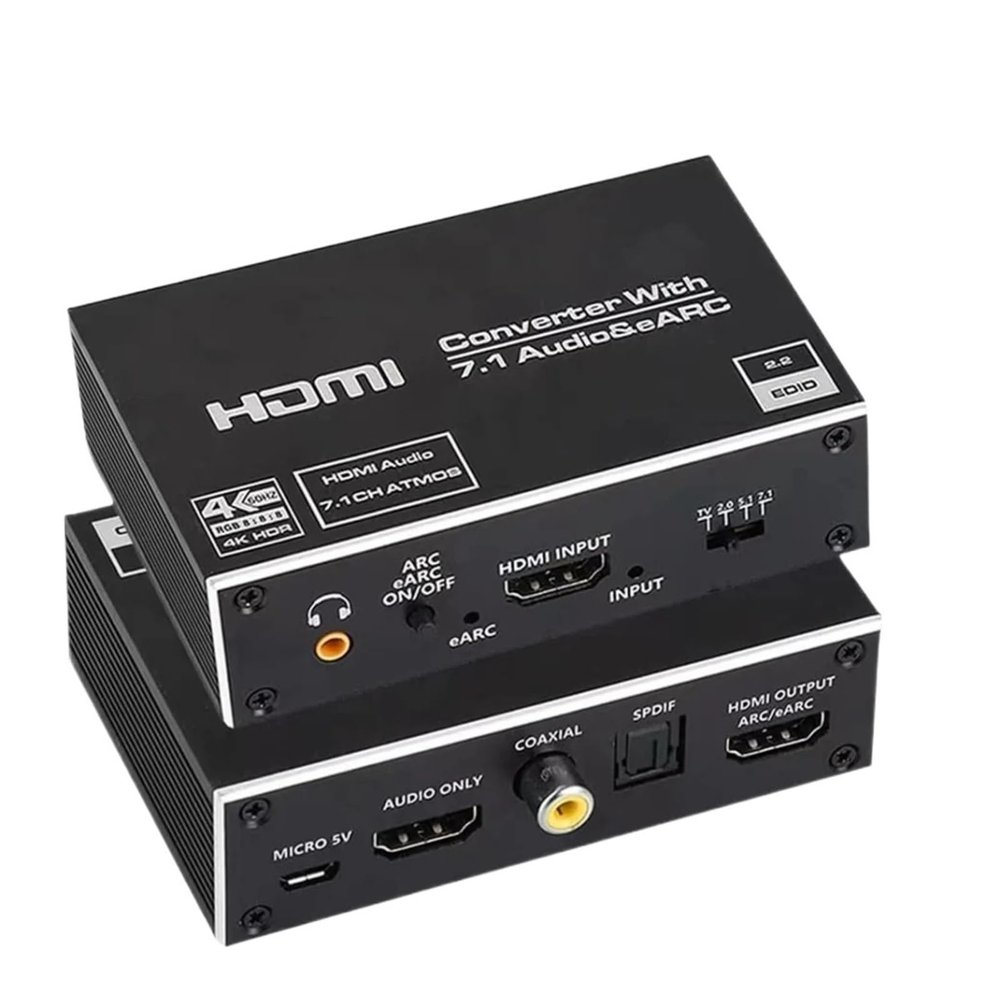 D3LX0Z1 25pc 2x1 4K 120Hz HDMI Switch eARC Audio Extractor ARC Optical Toslink HDMI 2.0 Switch 4K 60Hz HDMI Switcher Remote for App*le TV(WAZ-V2E)