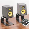 2Pcs Desktop Speaker Stand Storage Bracket with Vibration Absorption Pad High Stability Studio Monitor Riser Speaker Holder (Black) view 3