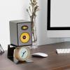 2Pcs Desktop Speaker Stand Storage Bracket with Vibration Absorption Pad High Stability Studio Monitor Riser Speaker Holder (Black) view 4