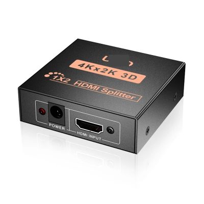 D3LX0Z1 4K 2K Splitter UHD 3D HDMI-Compatible Splitter HD 1X2 1080P Switch Split 1 in 2 Out Switcher for HDTV DVD PS*3/4 Xbo*x PC(UK Plug)